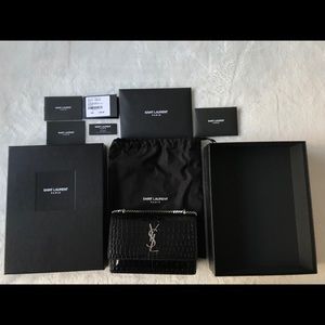 Saint Laurent Paris Sunset Croc Shoulder Bag